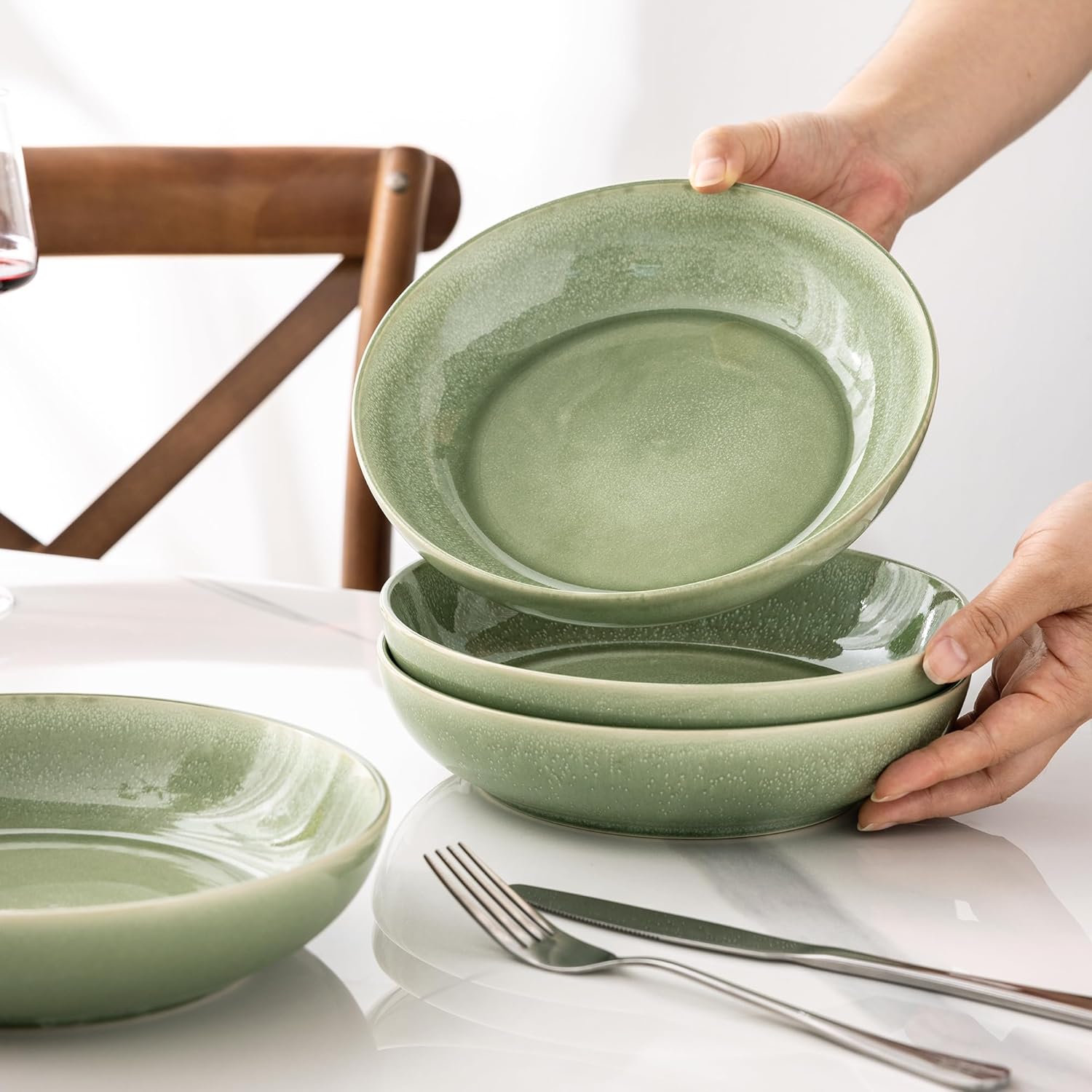 Ceramic Pasta Bowls, Set of 6